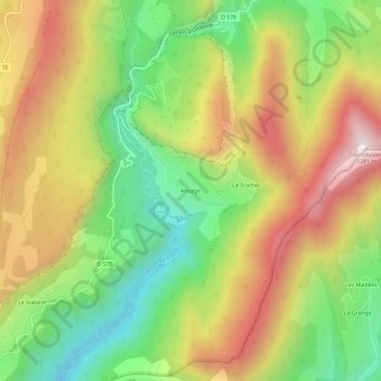 Ansage地形图、海拔、地势