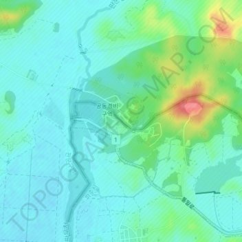 板門店地形图、海拔、地势