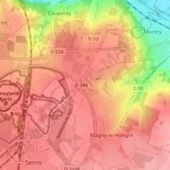 Val de France地形图、海拔、地势