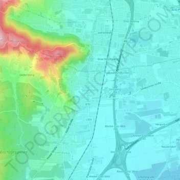 Seiersberg地形图、海拔、地势