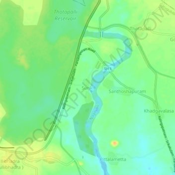 Sunki地形图、海拔、地势