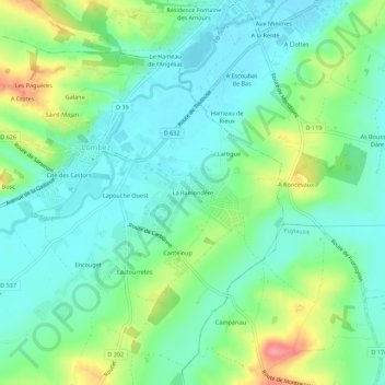 La Ramondère地形图、海拔、地势