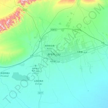 库车市地形图、海拔、地势