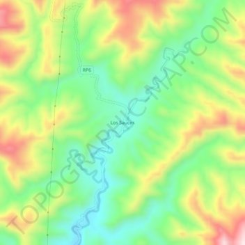 Los Sauces地形图、海拔、地势