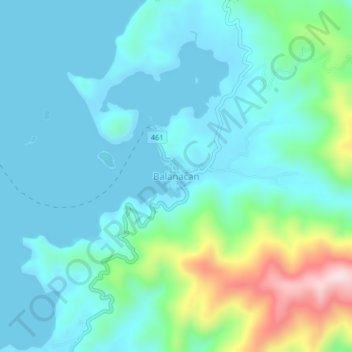 Balanacan地形图、海拔、地势
