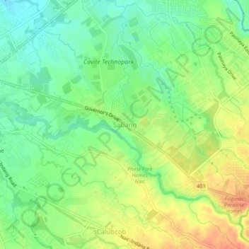 Sabang地形图、海拔、地势