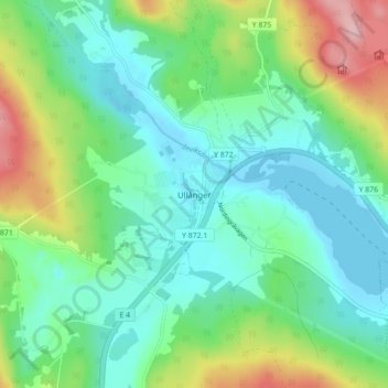 Ullånger地形图、海拔、地势