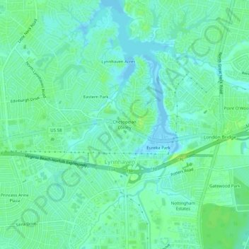 Chesopeian Colony地形图、海拔、地势