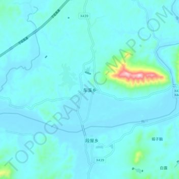 车溪乡地形图、海拔、地势