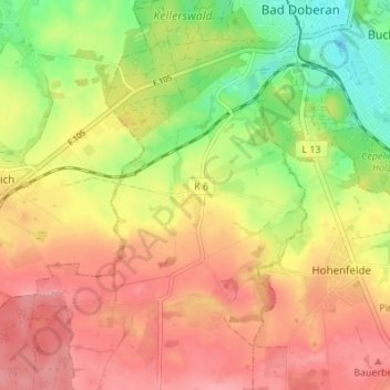 Stülow地形图、海拔、地势