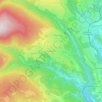 Baumgarten地形图、海拔、地势