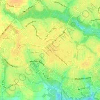Sterling Ridge地形图、海拔、地势