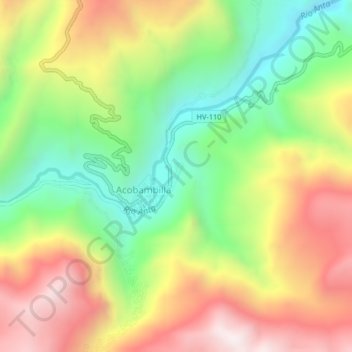 Santa Rosa地形图、海拔、地势