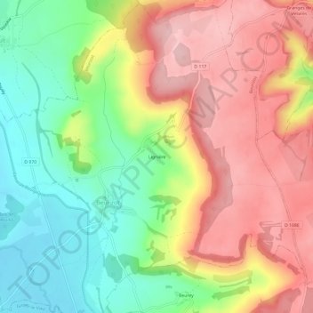 Lignière地形图、海拔、地势