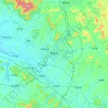 新泰市地形图、海拔、地势