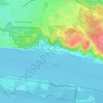 inoffizieller FKK Strand地形图、海拔、地势