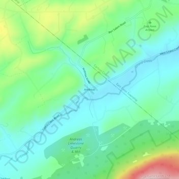 Andreas地形图、海拔、地势