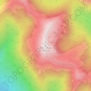 Cerro Malo地形图、海拔、地势