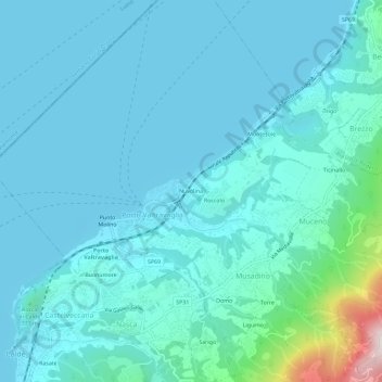 Nuvolina地形图、海拔、地势