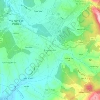 Entroncamento地形图、海拔、地势