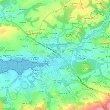 Ty Voualc'h地形图、海拔、地势