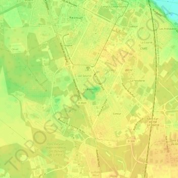 La Bolière地形图、海拔、地势