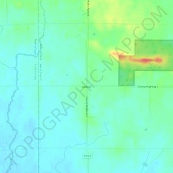 Lindsey地形图、海拔、地势