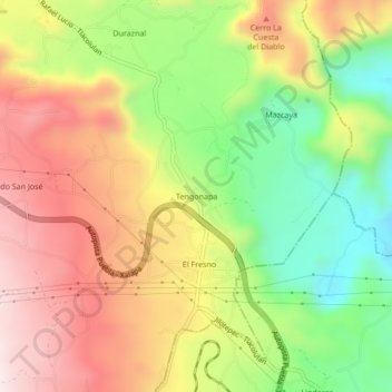 Tengonapa地形图、海拔、地势