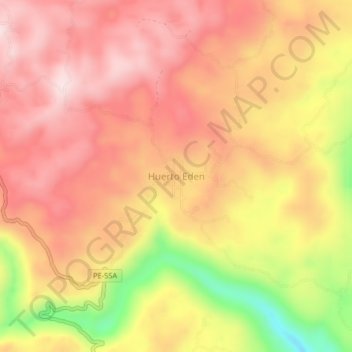 Huerto Eden地形图、海拔、地势