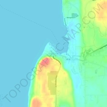 Fish Creek地形图、海拔、地势