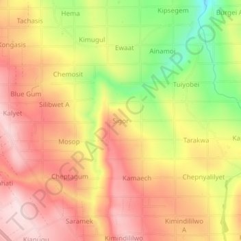 Sigor地形图、海拔、地势