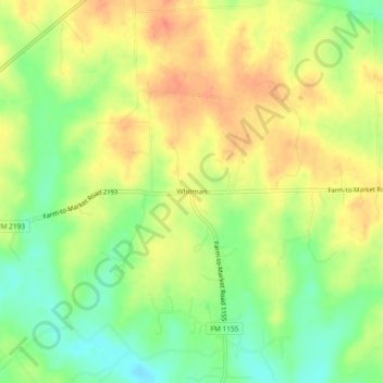 Whitman地形图、海拔、地势