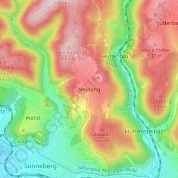 Neufang地形图、海拔、地势
