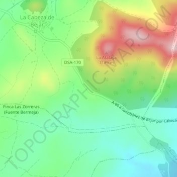 Berrocales地形图、海拔、地势