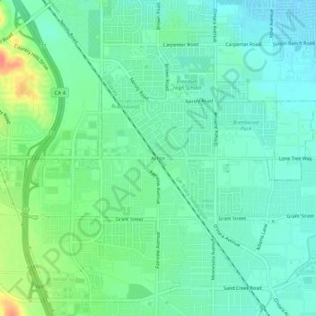 Arbor地形图、海拔、地势