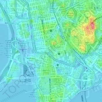 上角山地形图、海拔、地势