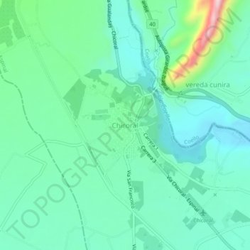 Chicoral地形图、海拔、地势