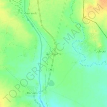 Gang Gang地形图、海拔、地势