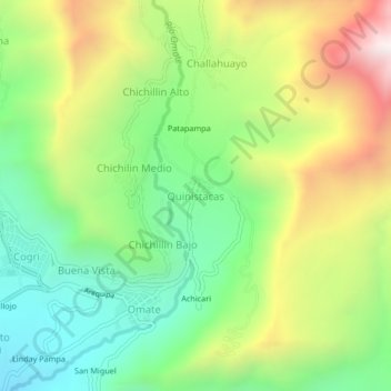 Quinistacas地形图、海拔、地势