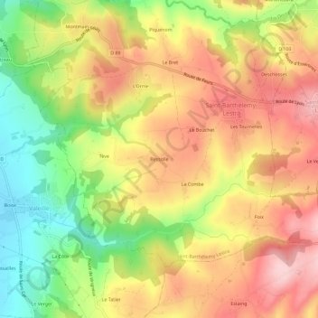 Bessolle地形图、海拔、地势