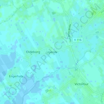 Upende地形图、海拔、地势