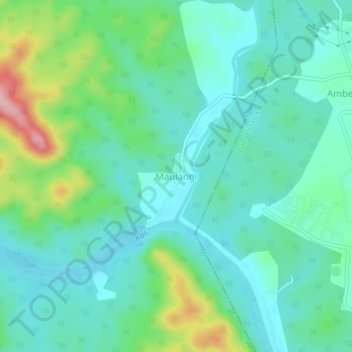 Maulangi地形图、海拔、地势