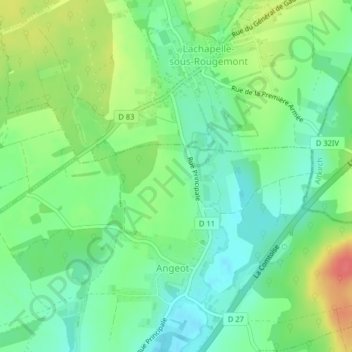 Breuleux地形图、海拔、地势