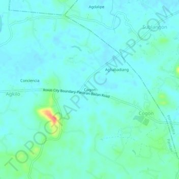 Cogon地形图、海拔、地势