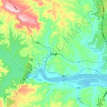 大峪镇地形图、海拔、地势