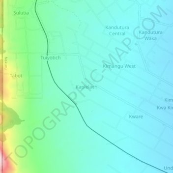 Kaplelach地形图、海拔、地势