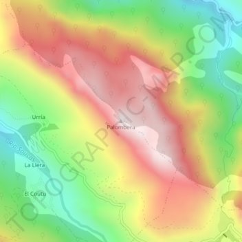 Palombera地形图、海拔、地势