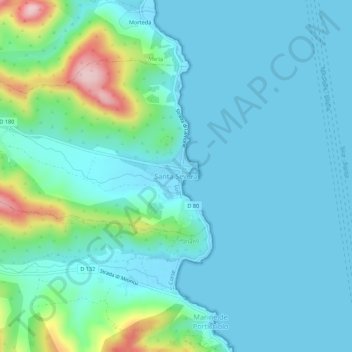 Santa Severa地形图、海拔、地势