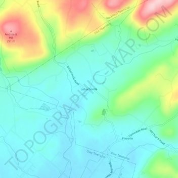 Lobachsville地形图、海拔、地势