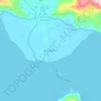 Asei Besar地形图、海拔、地势
